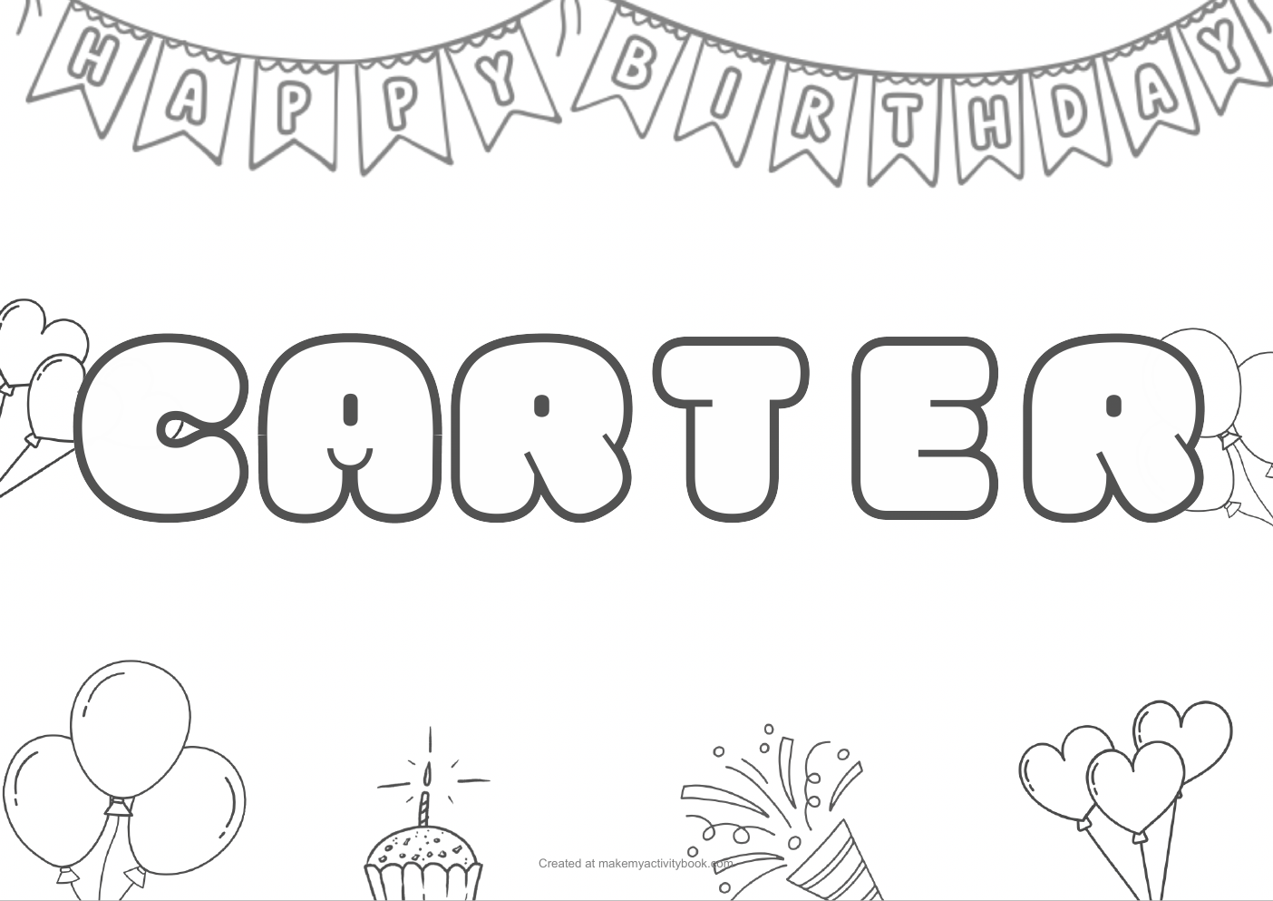 Carter birthday colouring sheet