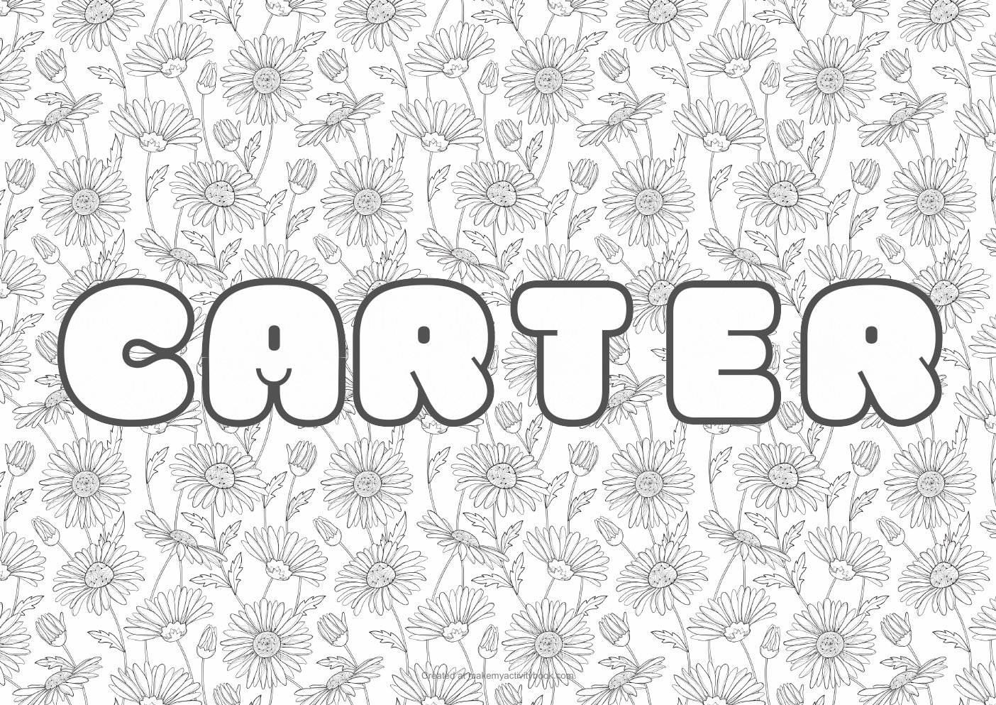 Carter flowers colouring sheet