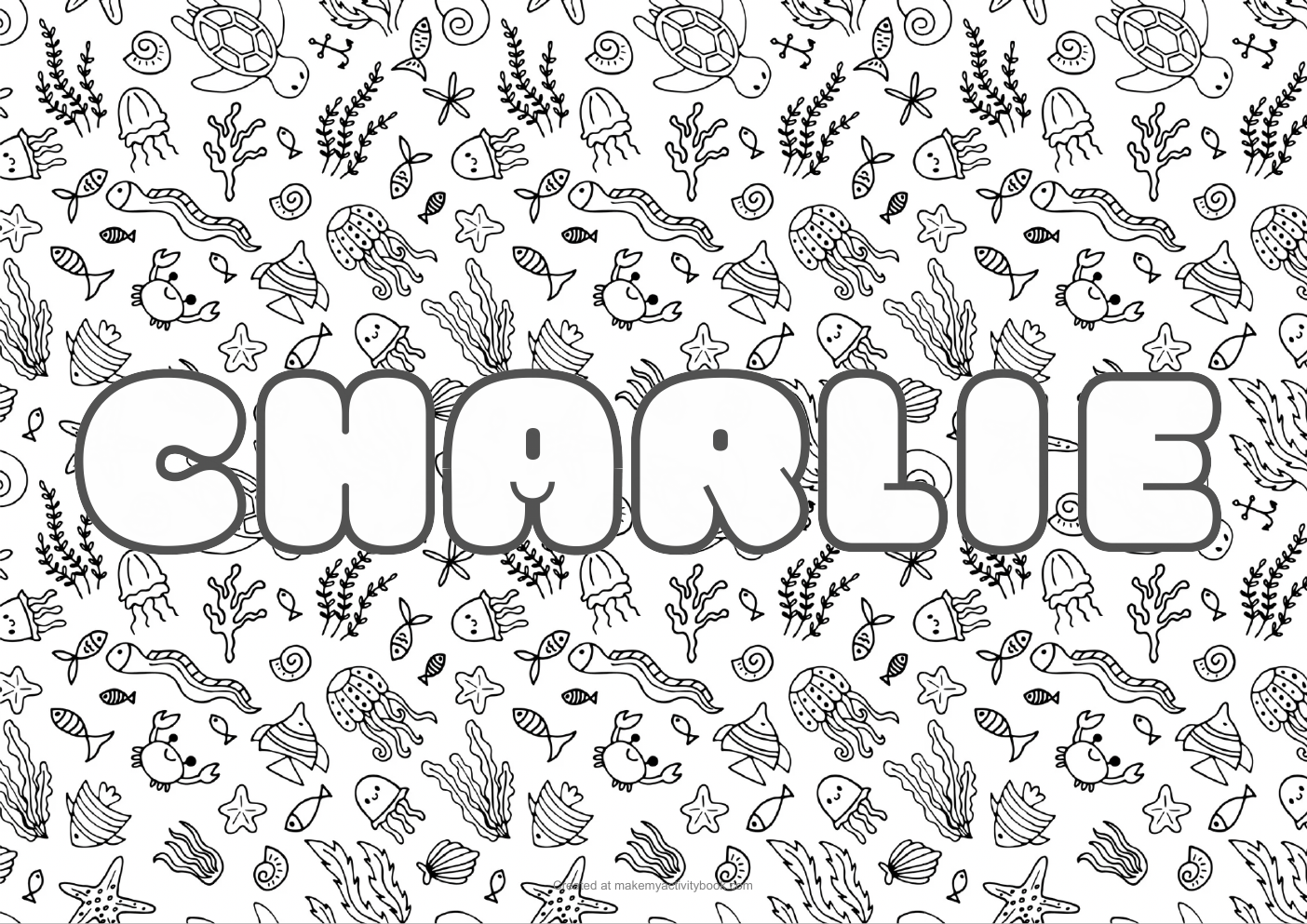 Charlie sea colouring sheet