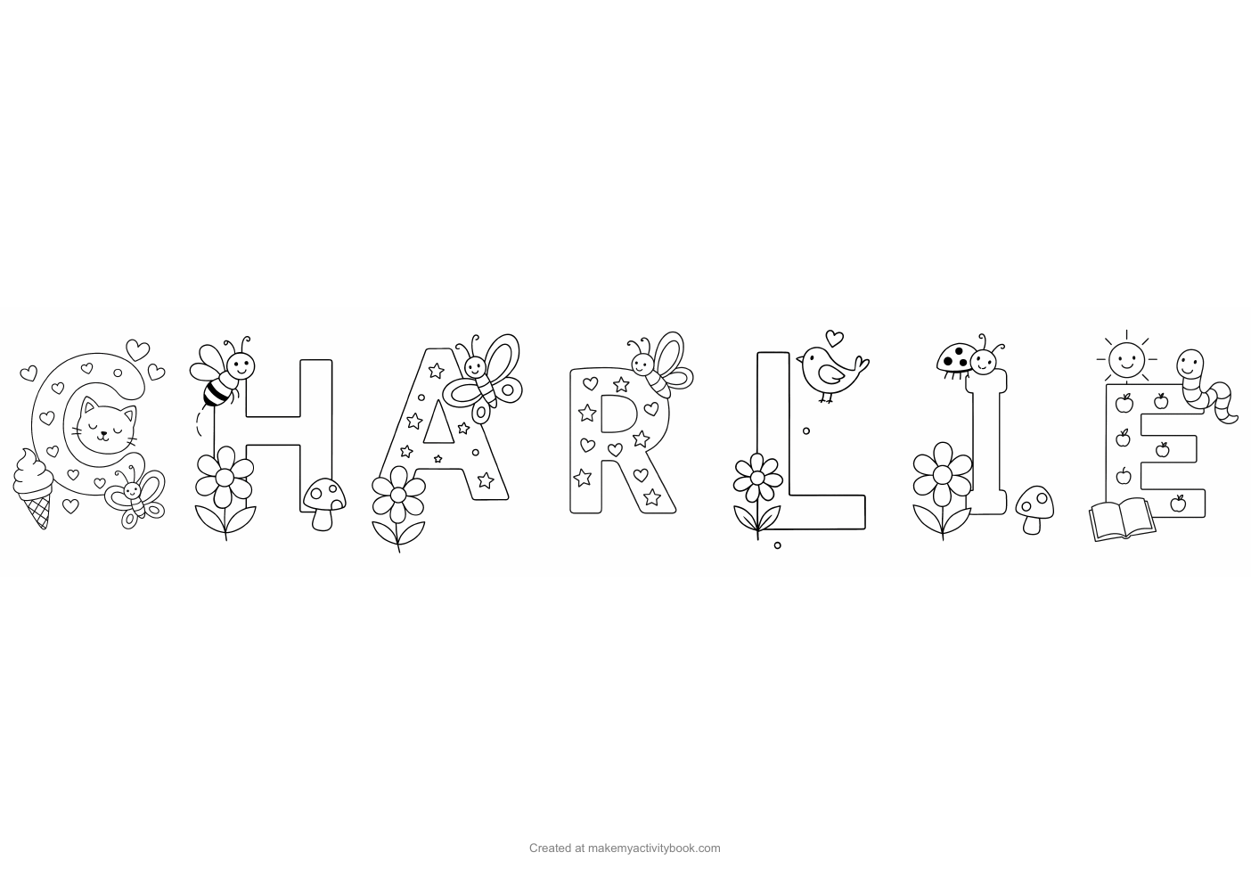 Charlie letters colouring sheet