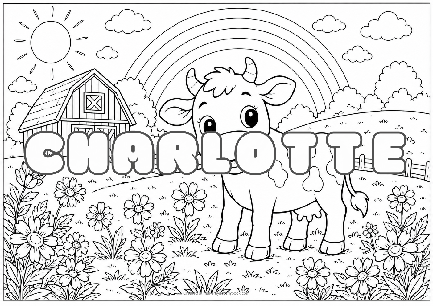 Charlotte farm colouring sheet