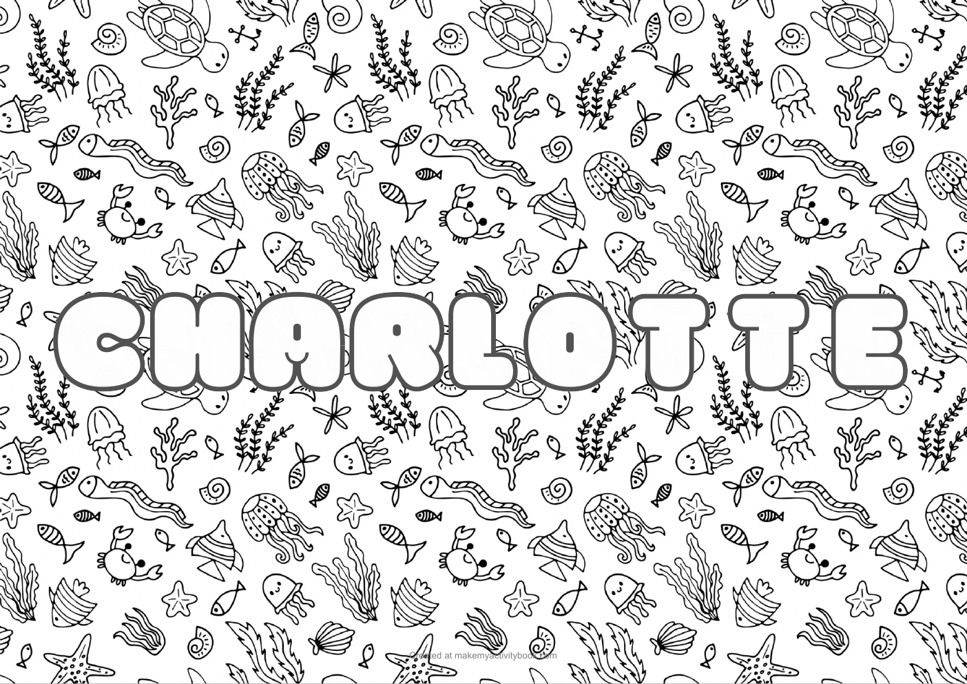 Charlotte sea colouring sheet