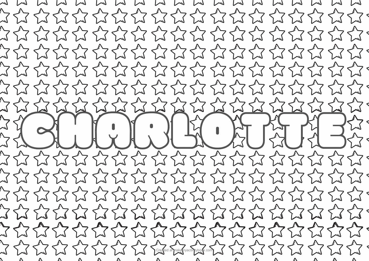 Charlotte stars colouring sheet