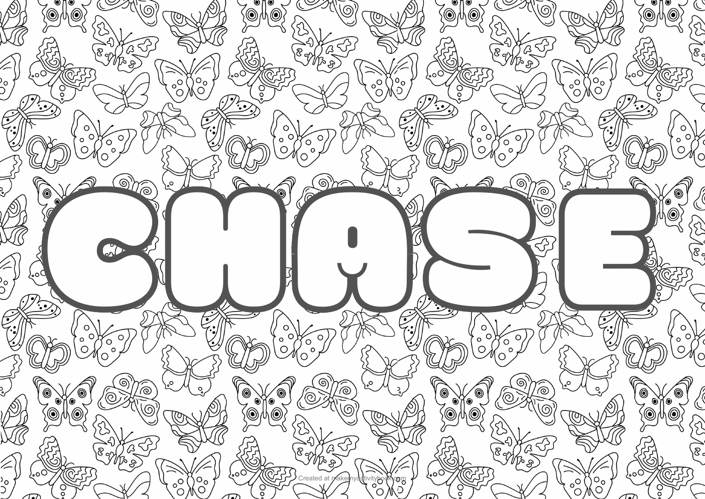 Chase butterflies colouring sheet