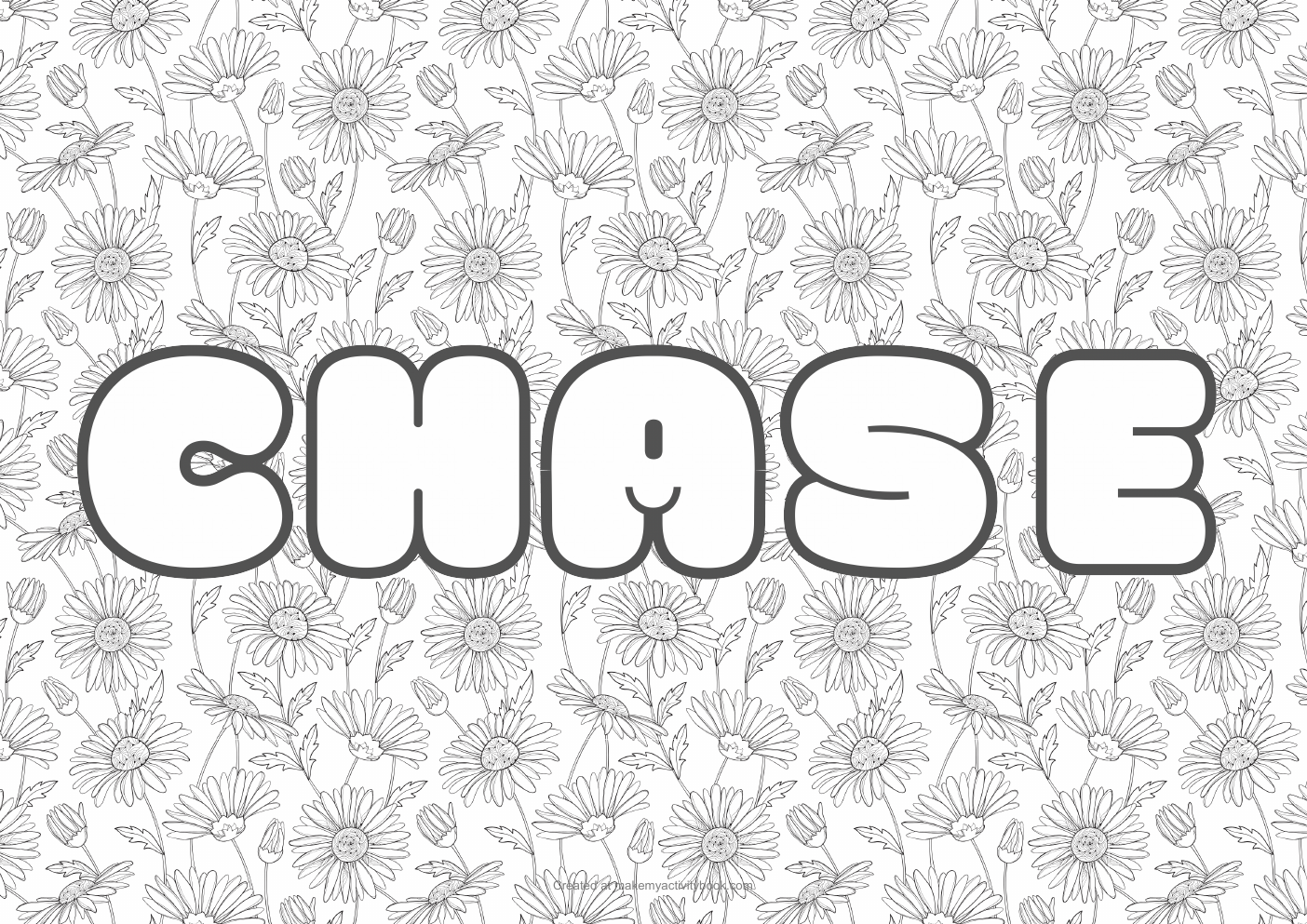 Chase flowers colouring sheet