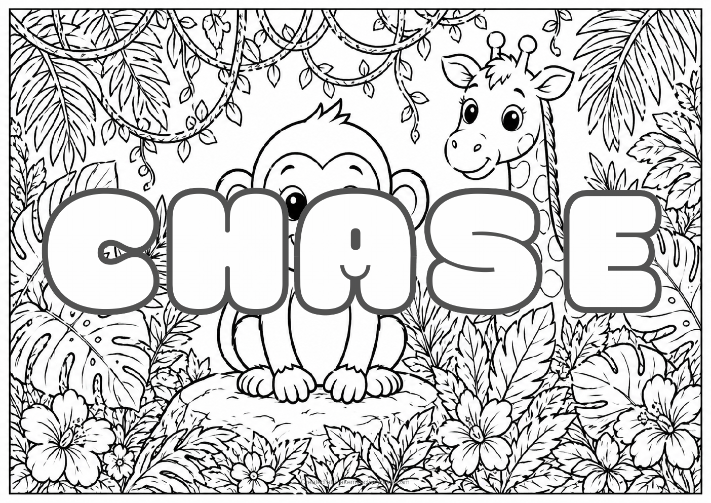 Chase jungle colouring sheet