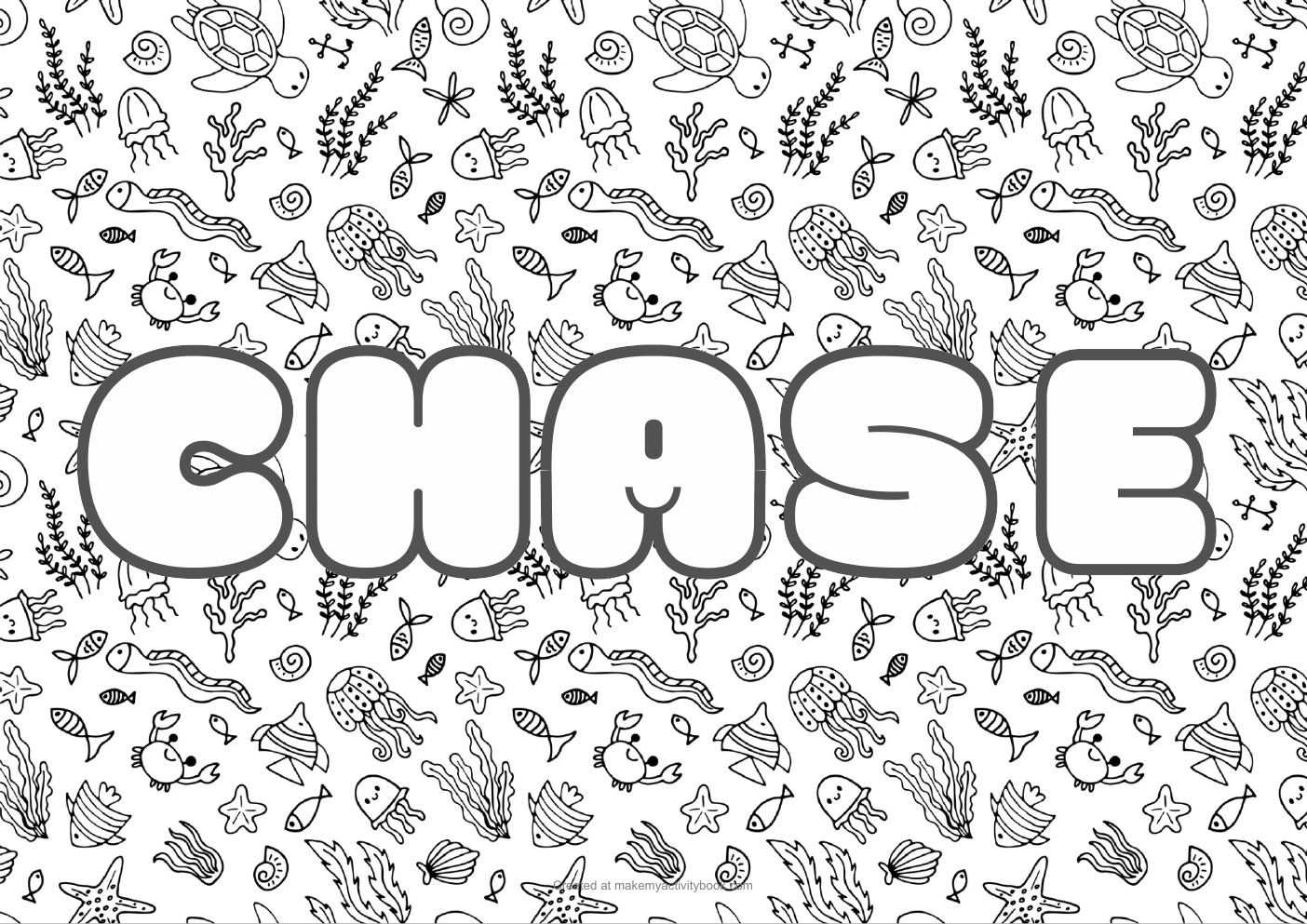 Chase sea colouring sheet