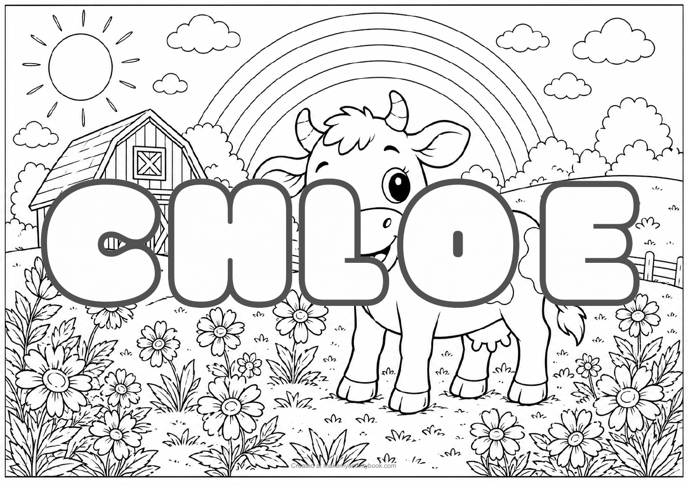 Chloe farm colouring sheet