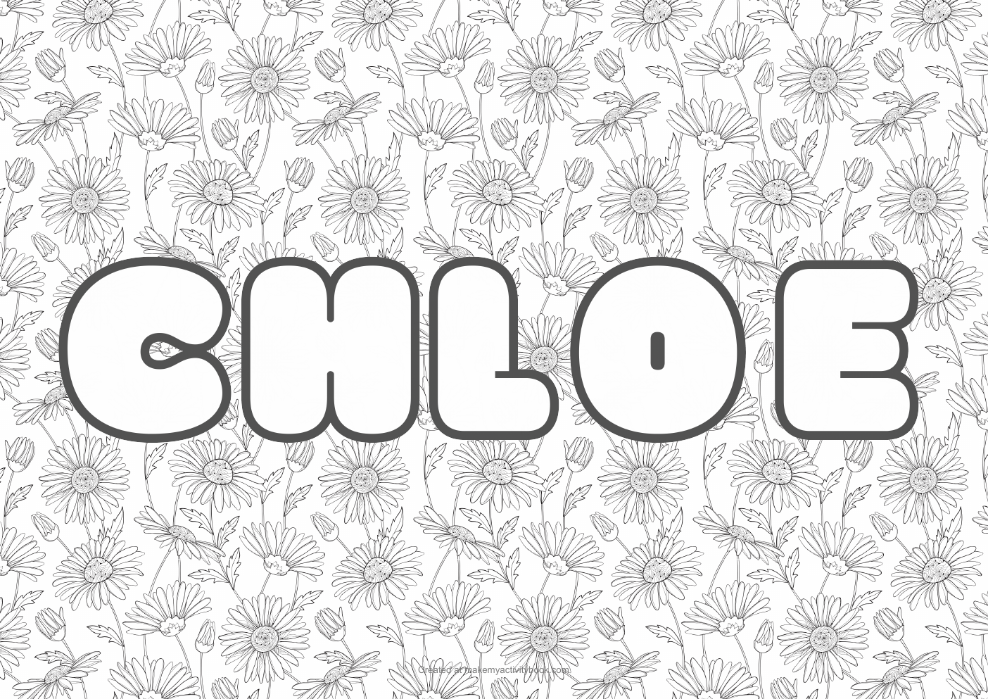 Chloe flowers colouring sheet