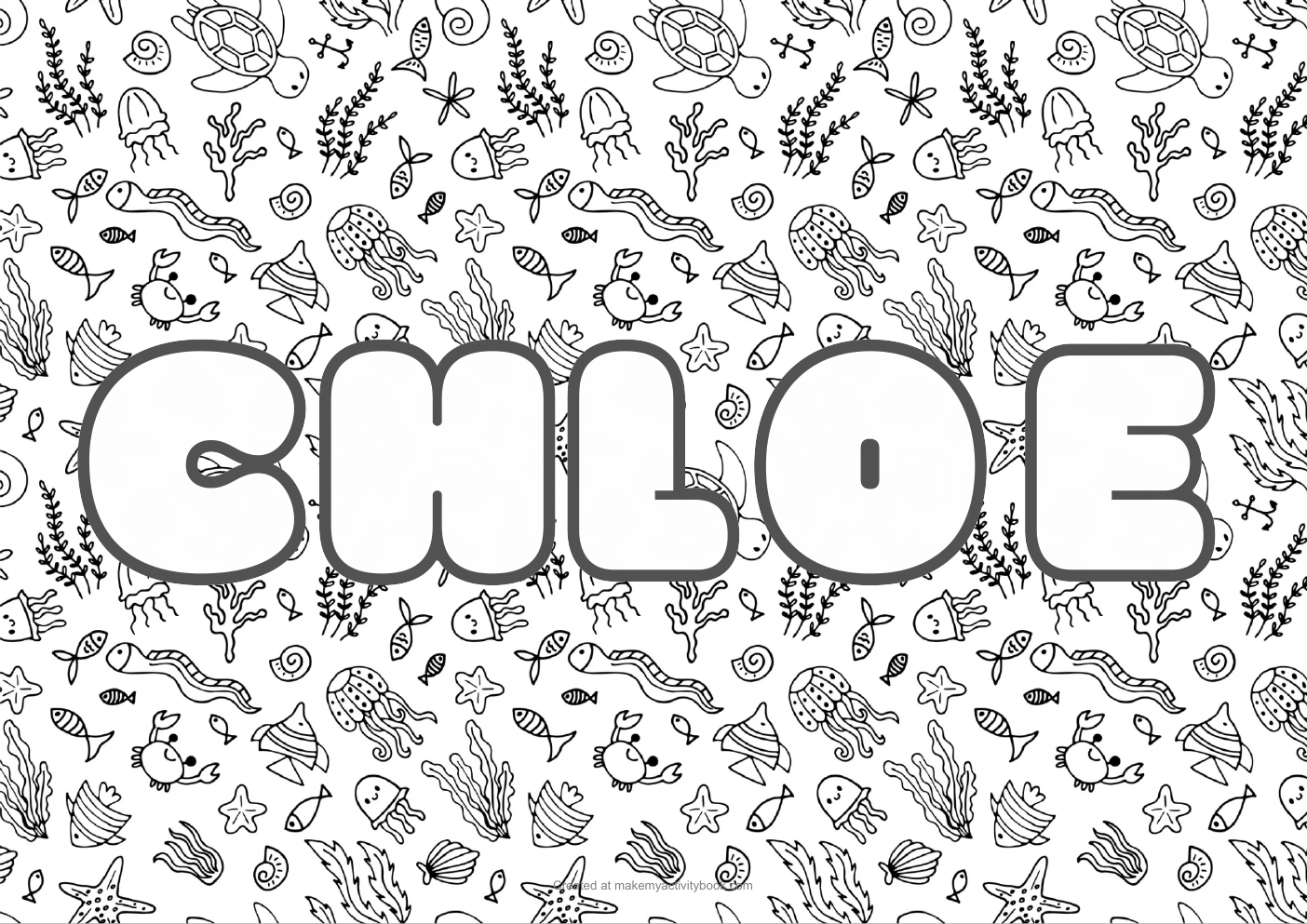 Chloe sea colouring sheet