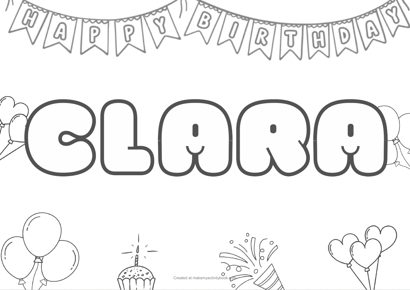 Clara birthday colouring sheet