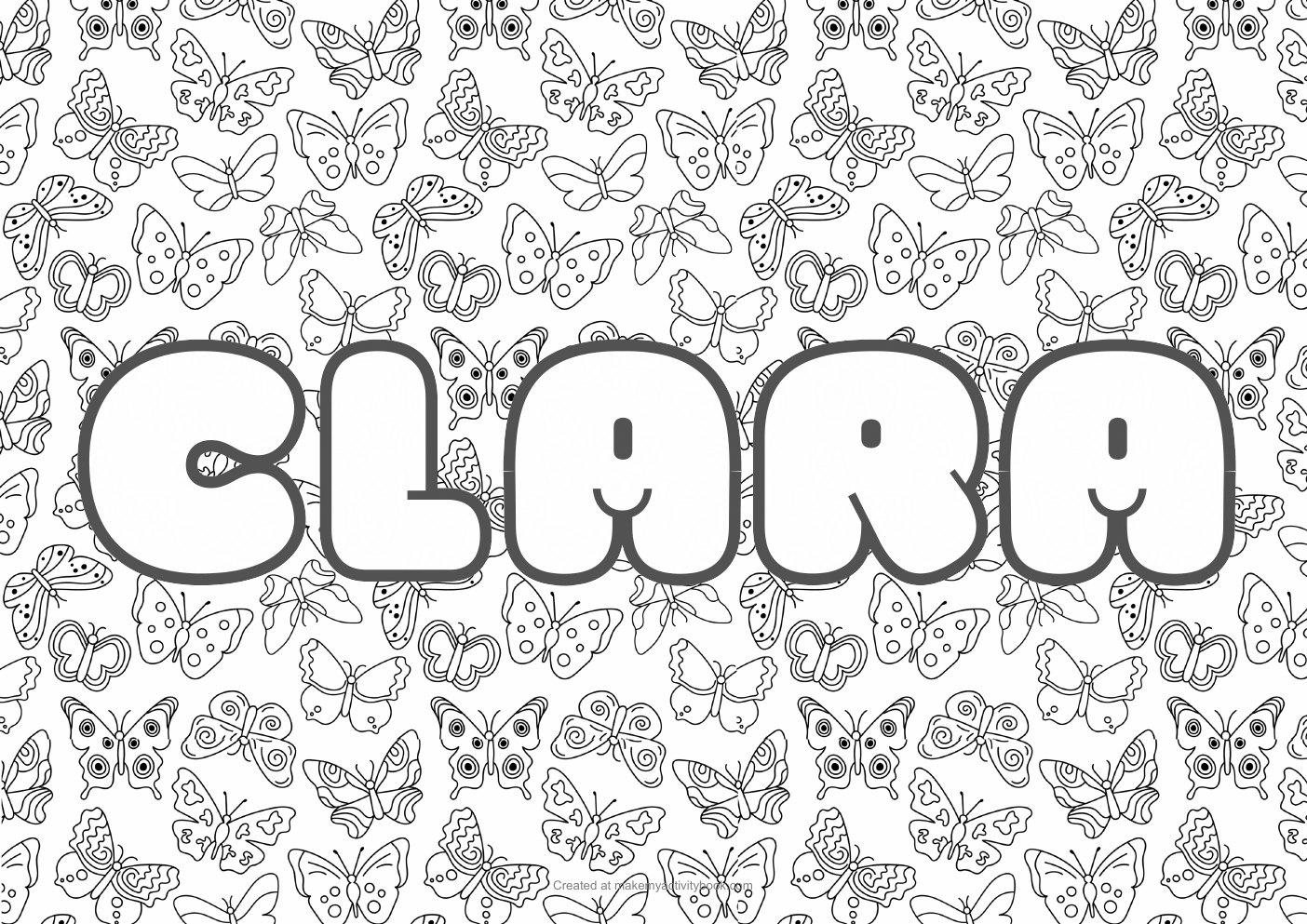 Clara butterflies colouring sheet