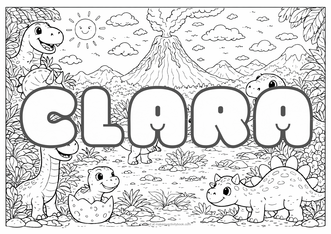 Clara dinosaur colouring sheet