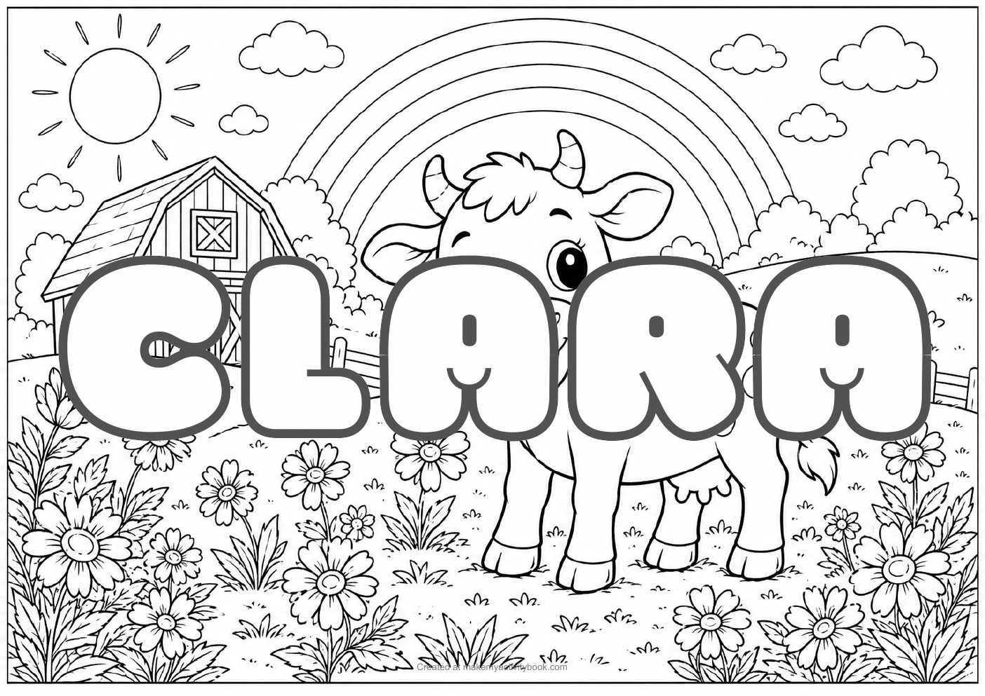 Clara farm colouring sheet