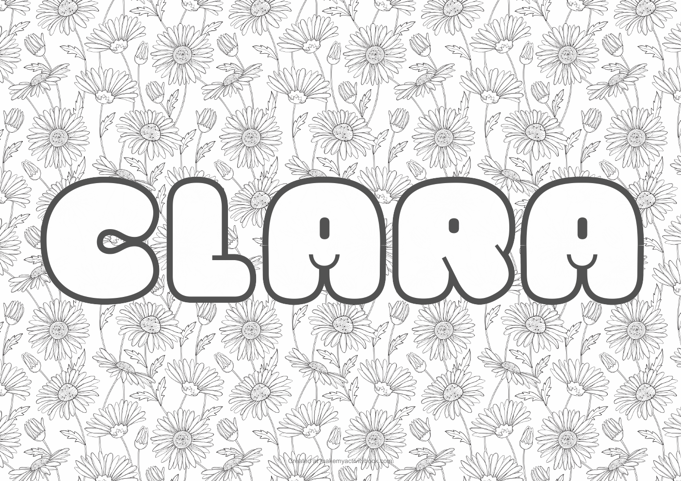 Clara flowers colouring sheet