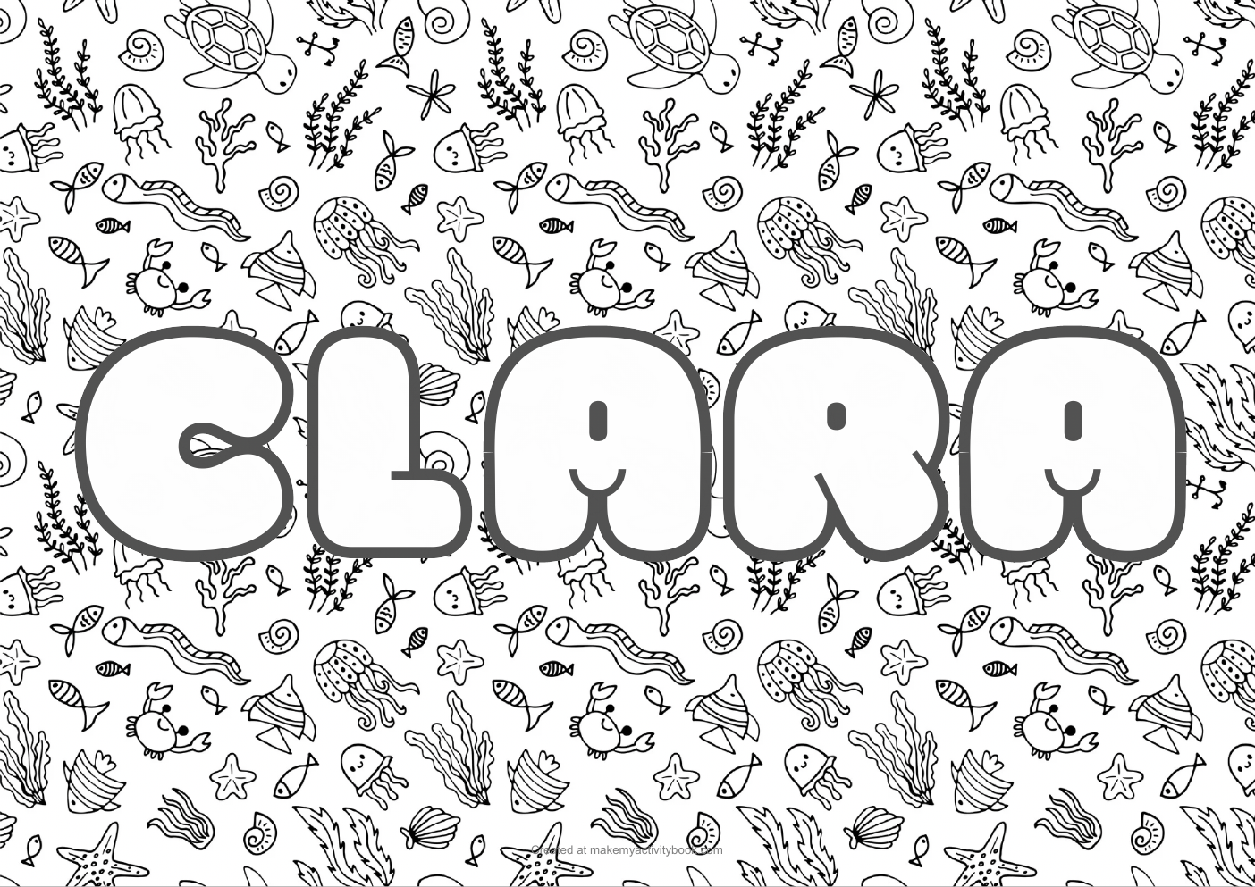 Clara sea colouring sheet