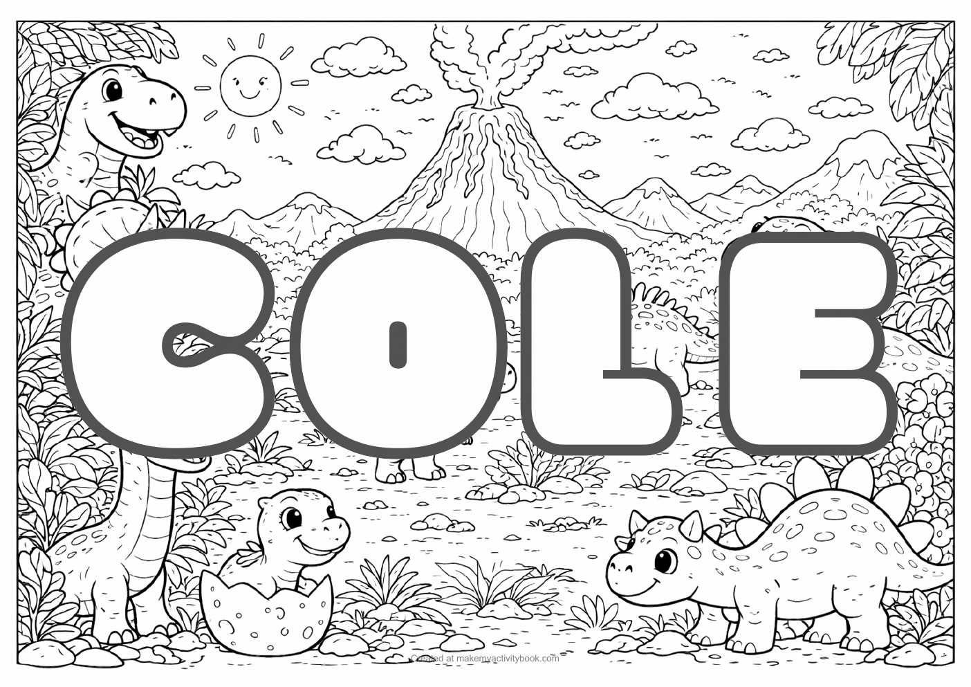 Cole dinosaur colouring sheet