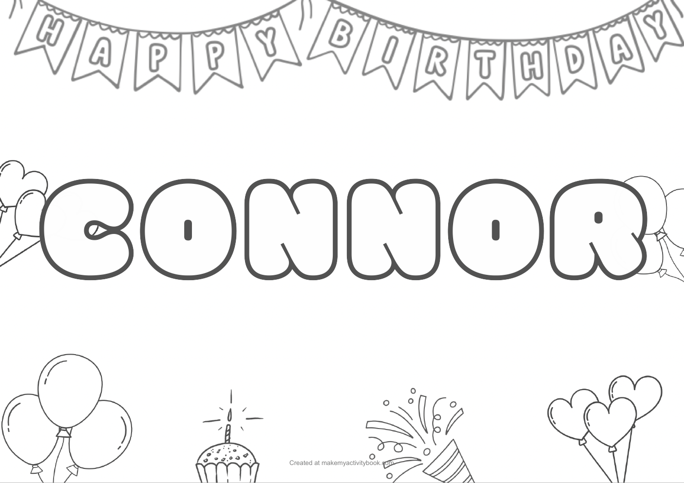 Connor birthday colouring sheet