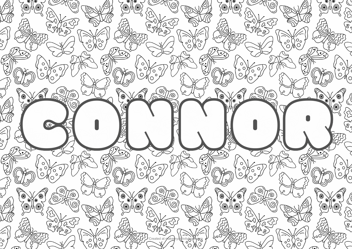 Connor butterflies colouring sheet