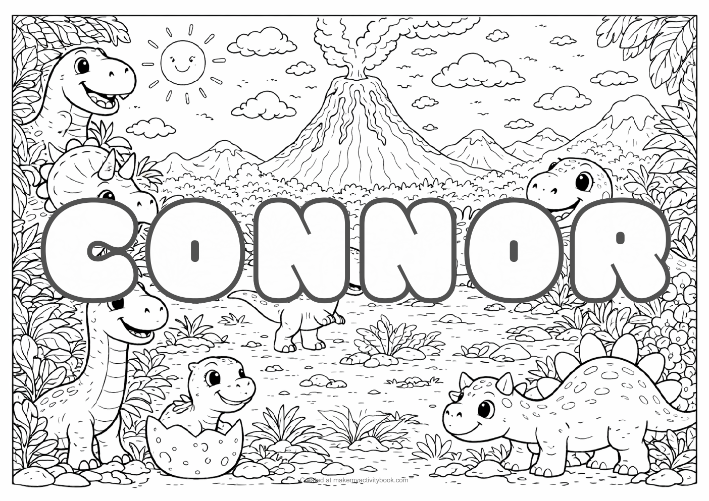 Connor dinosaur colouring sheet