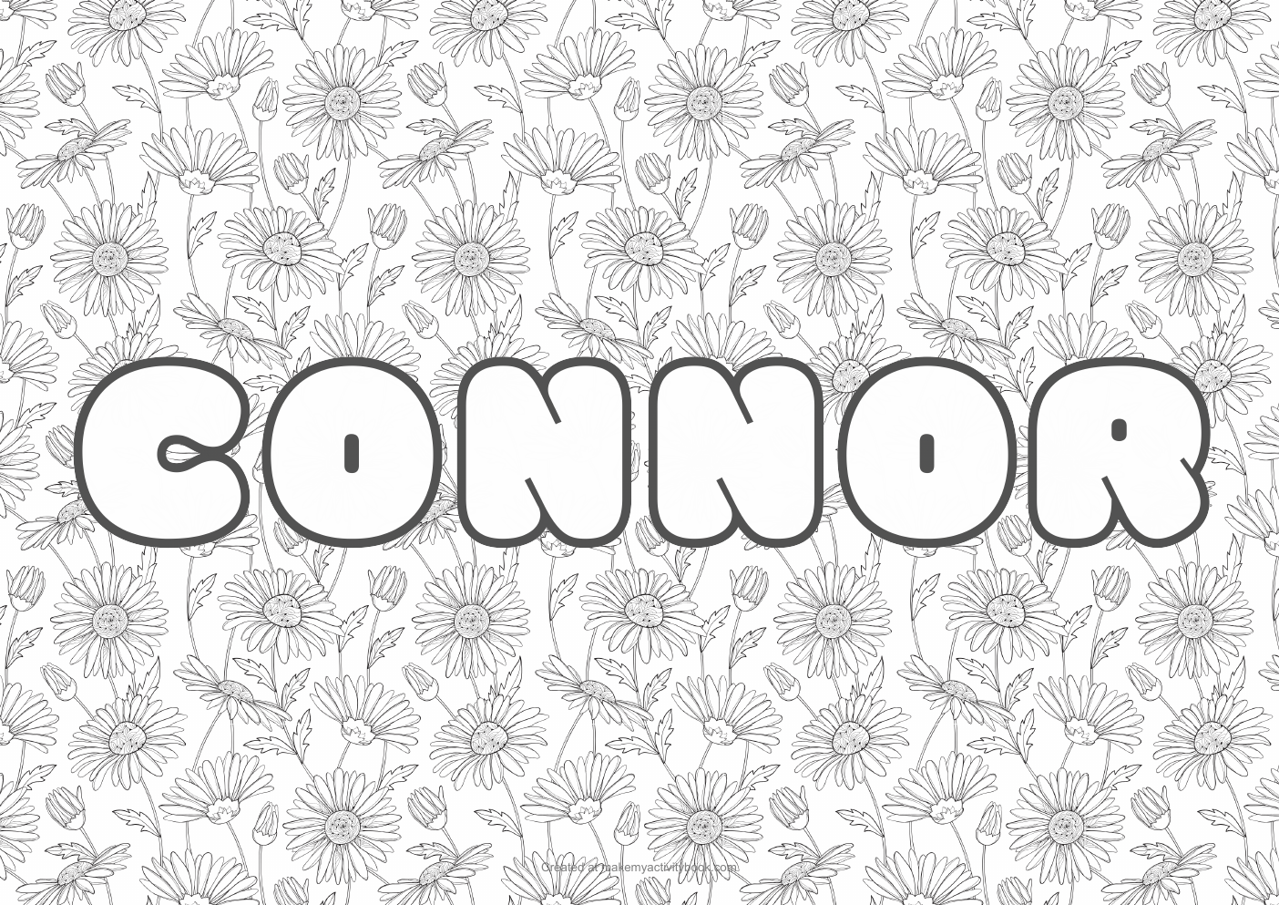 Connor flowers colouring sheet