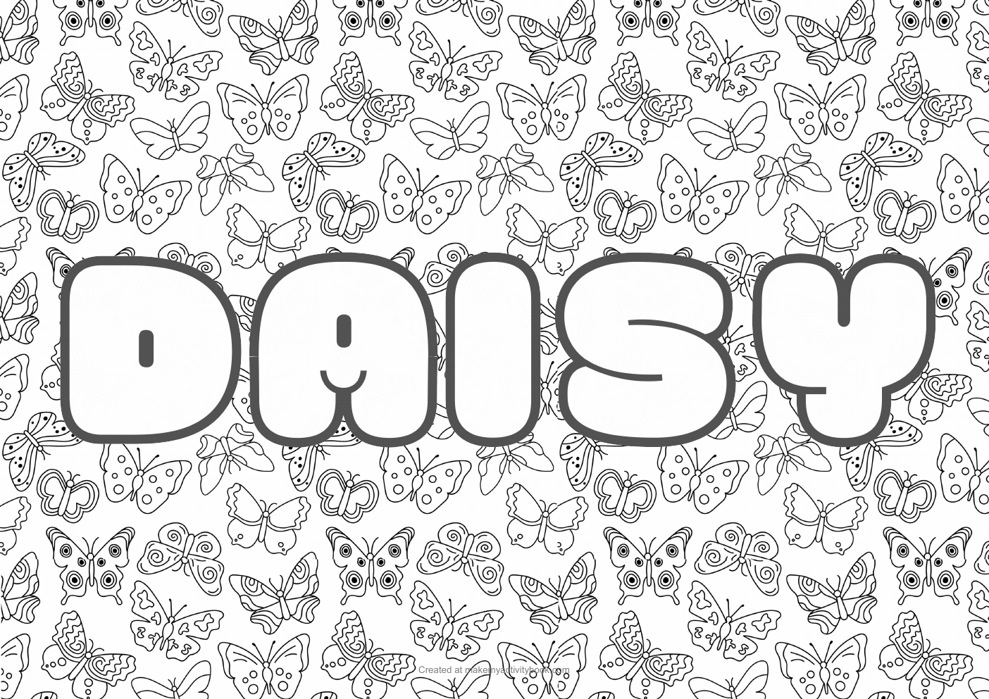 Daisy butterflies colouring sheet