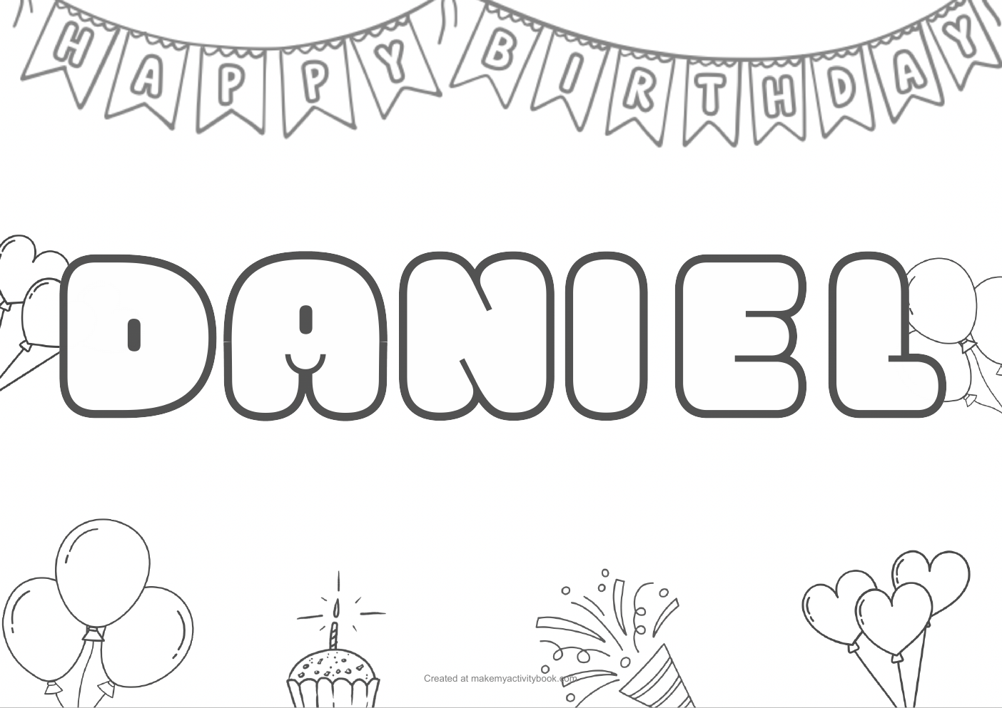 Daniel birthday colouring sheet