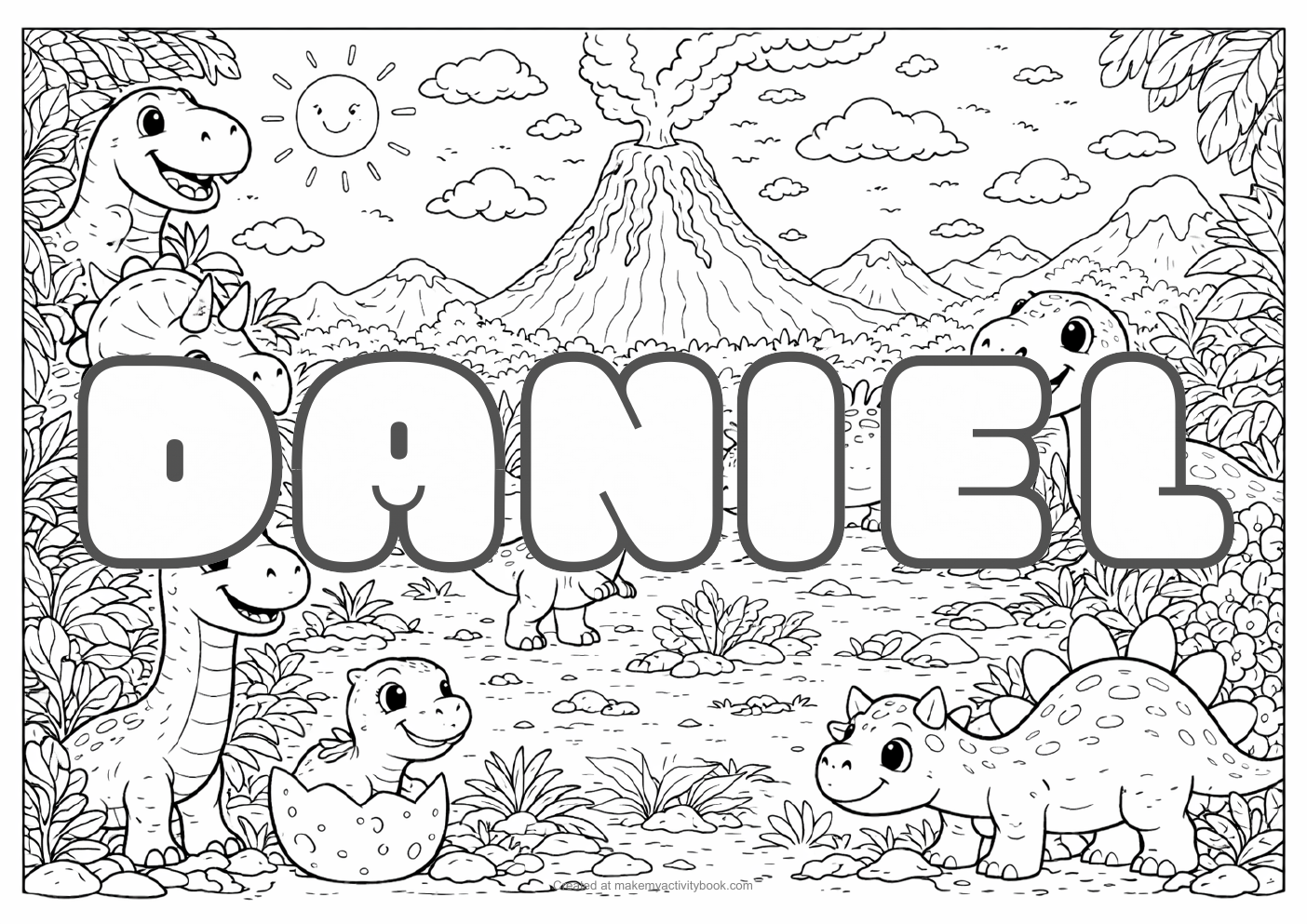 Daniel dinosaur colouring sheet