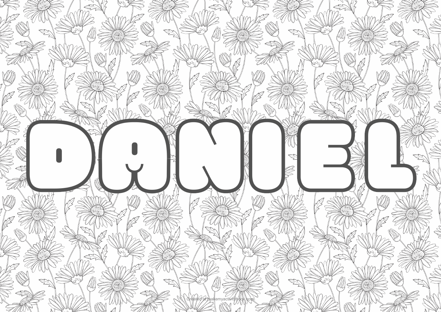 Daniel flowers colouring sheet