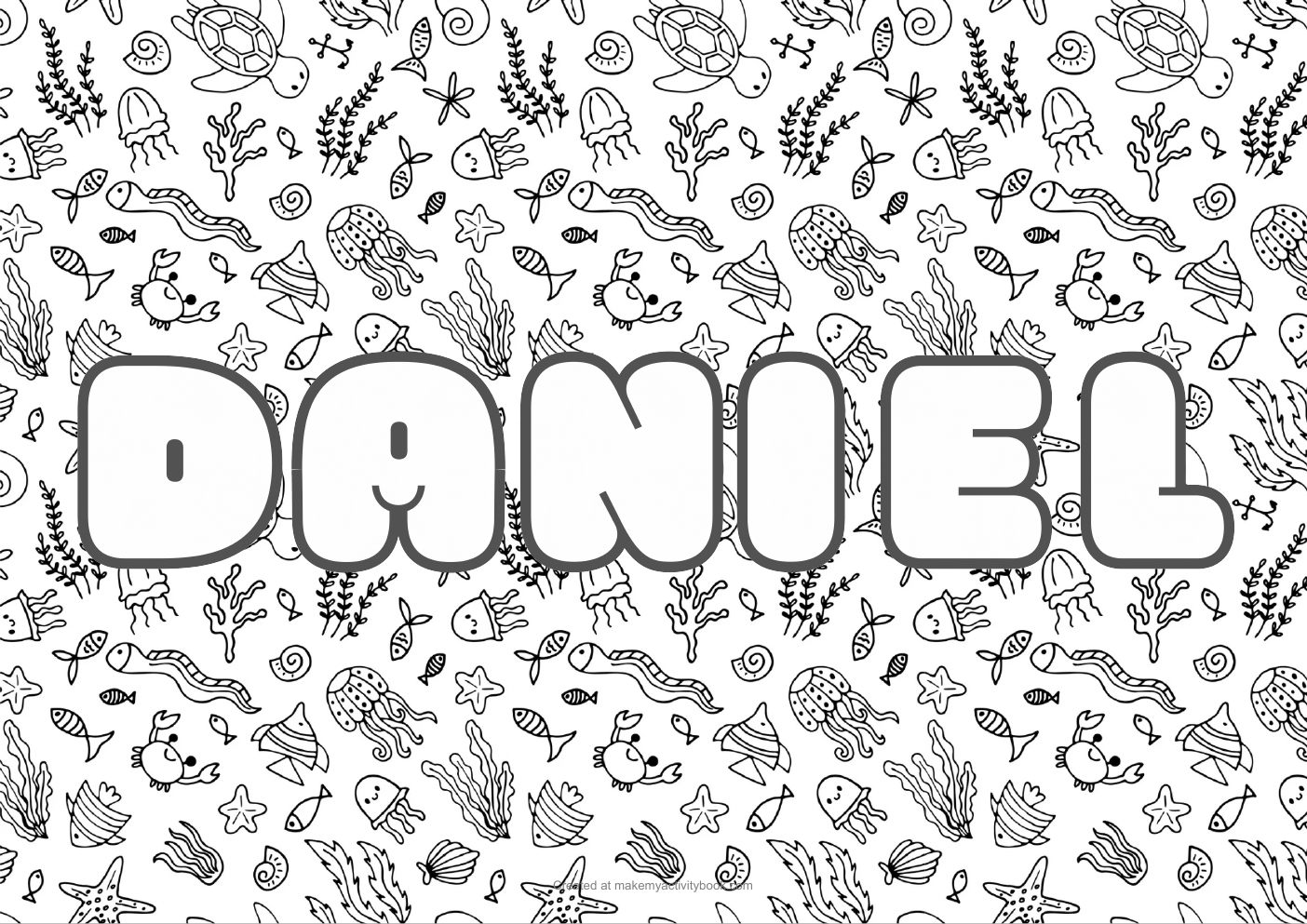 Daniel sea colouring sheet