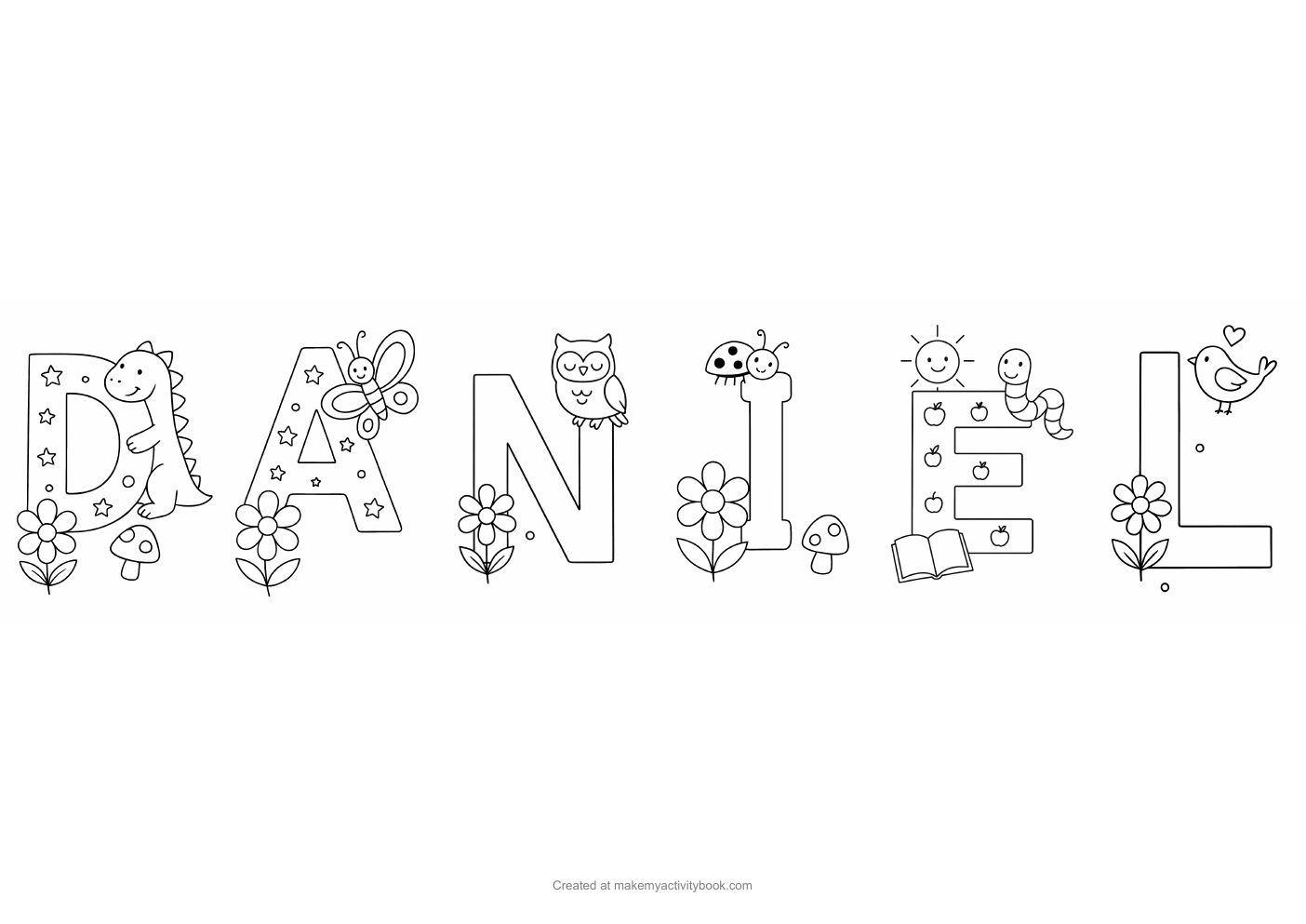 Daniel letters colouring sheet