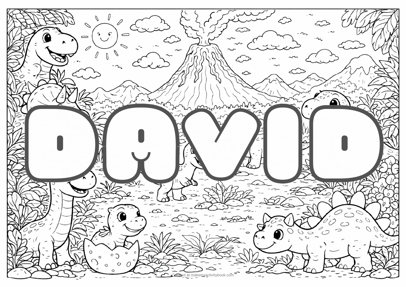 David dinosaur colouring sheet