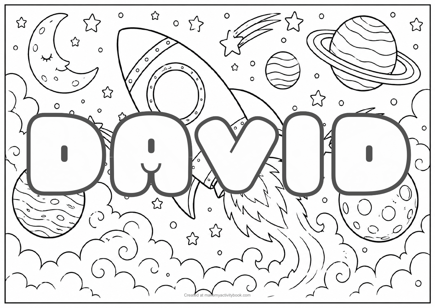David space colouring sheet