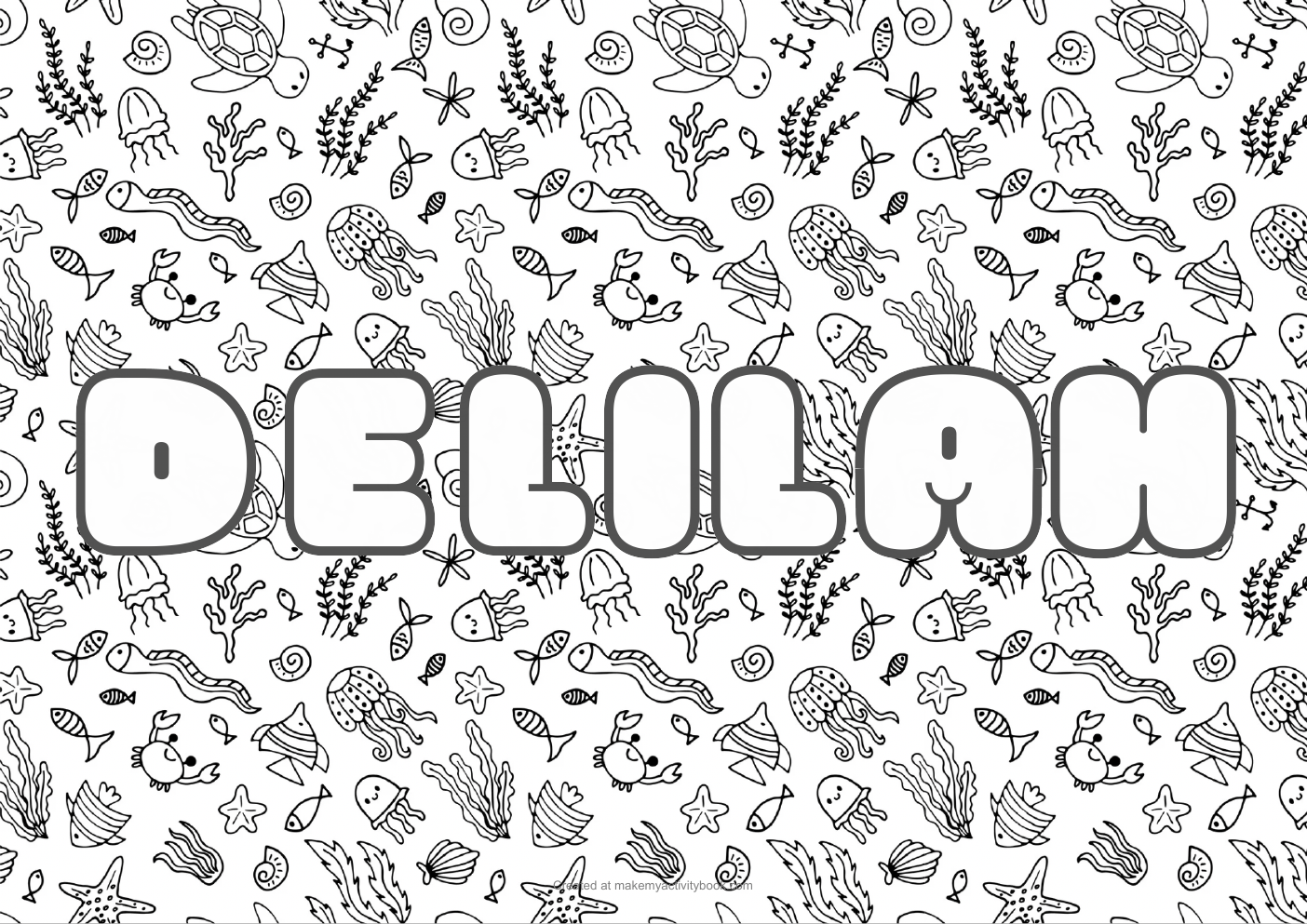 Delilah sea colouring sheet