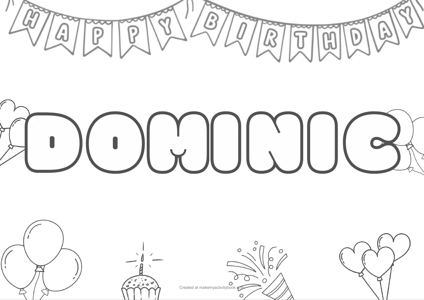 Dominic birthday colouring sheet