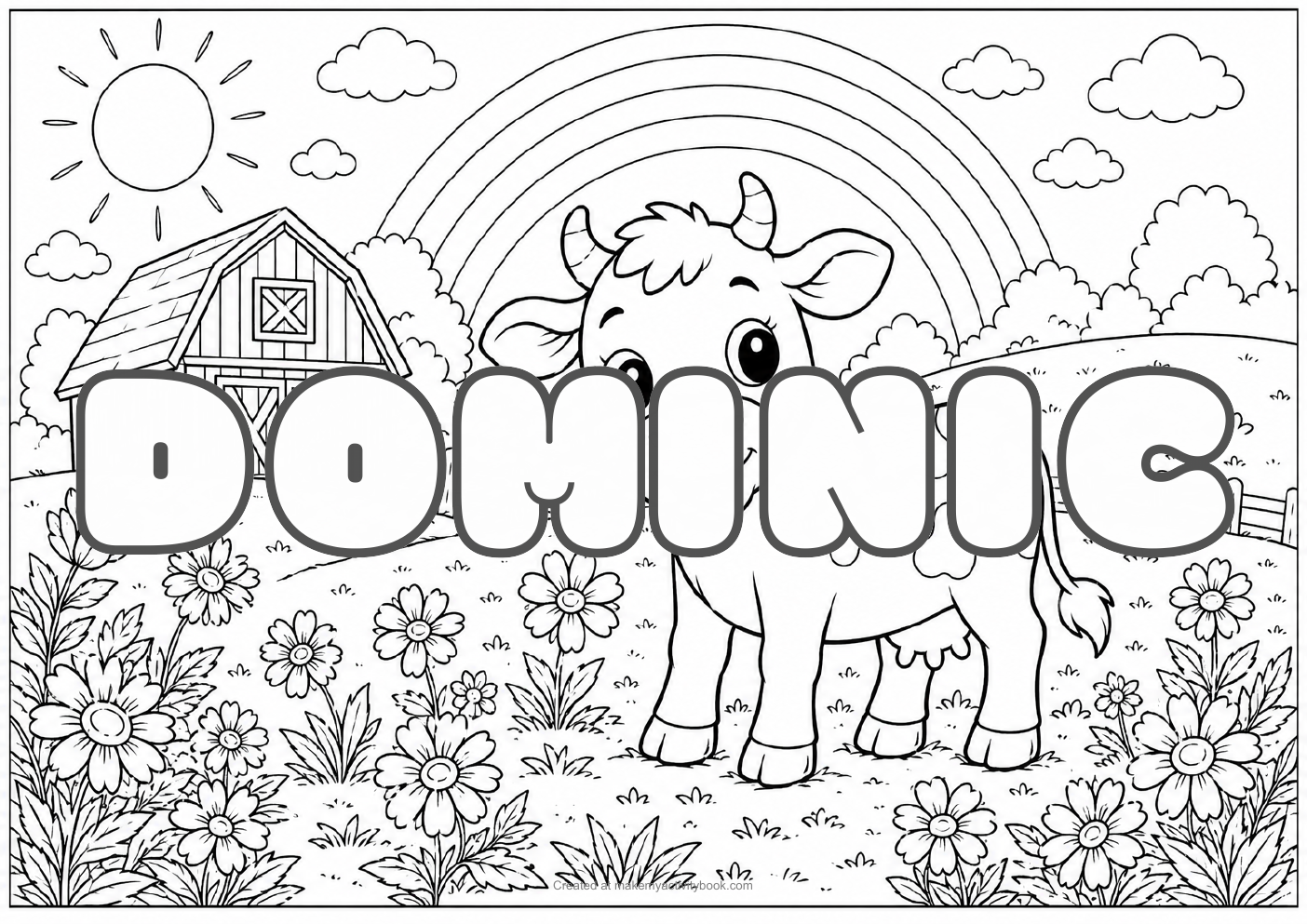 Dominic farm colouring sheet