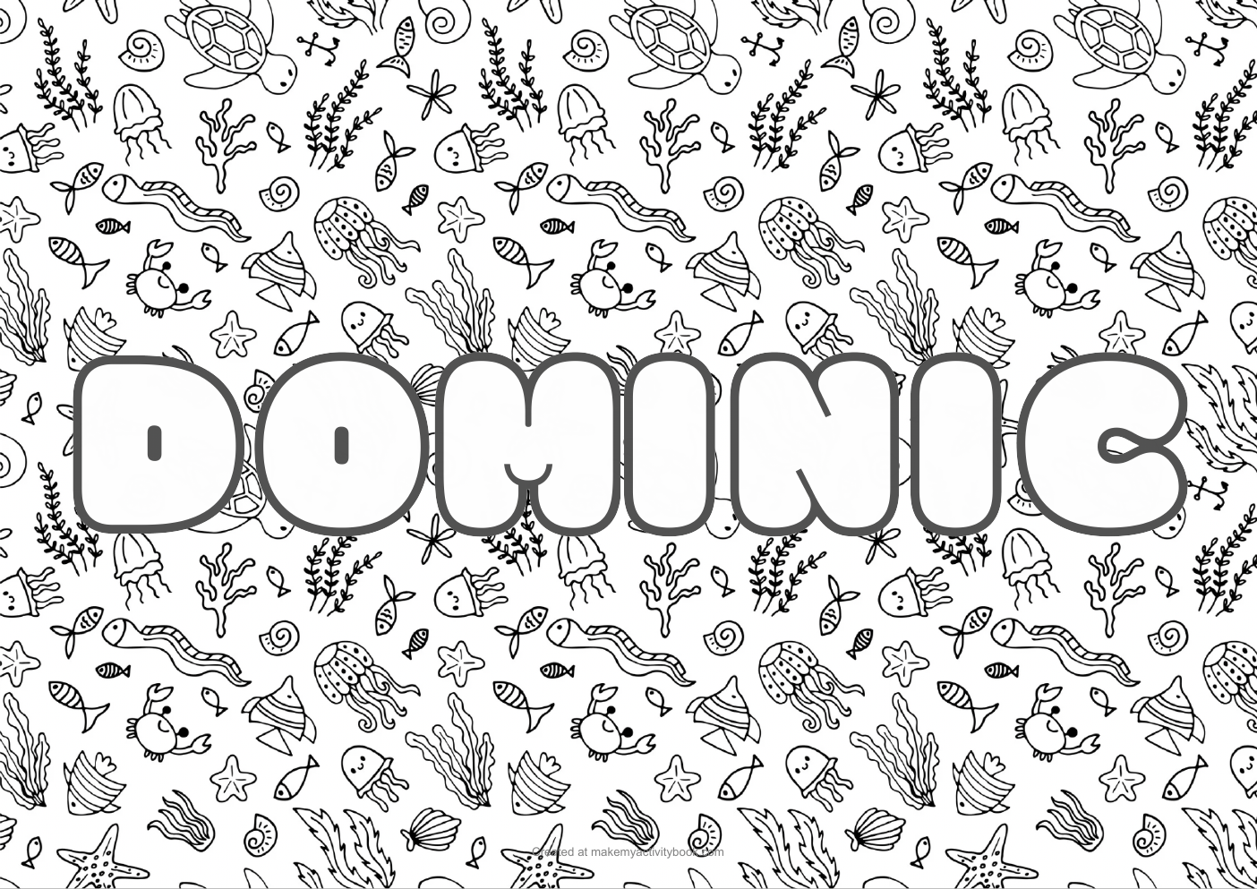Dominic sea colouring sheet
