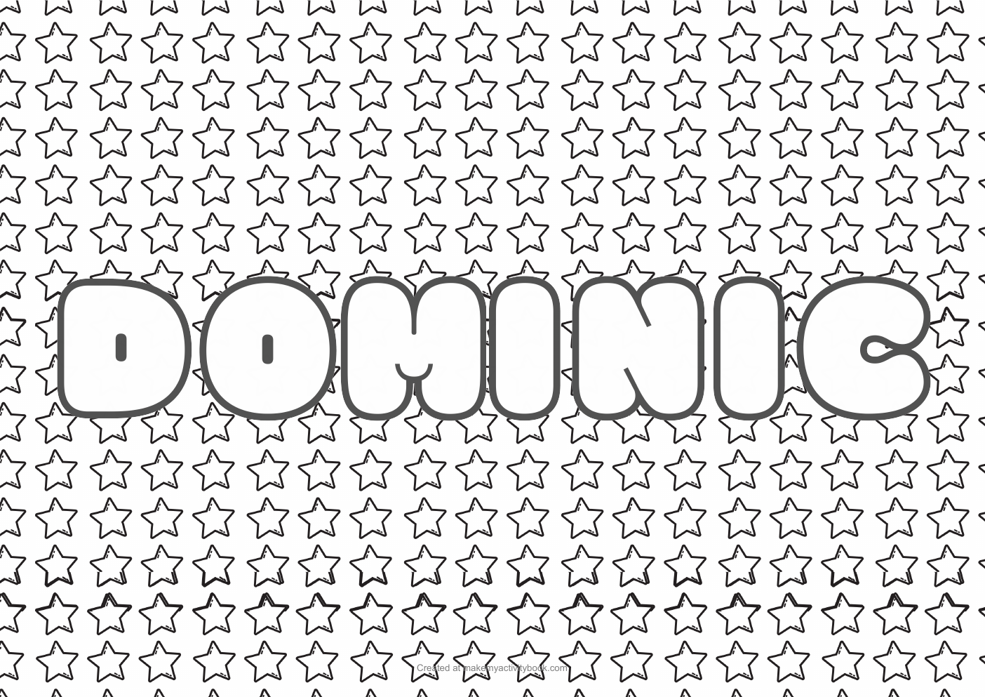 Dominic stars colouring sheet