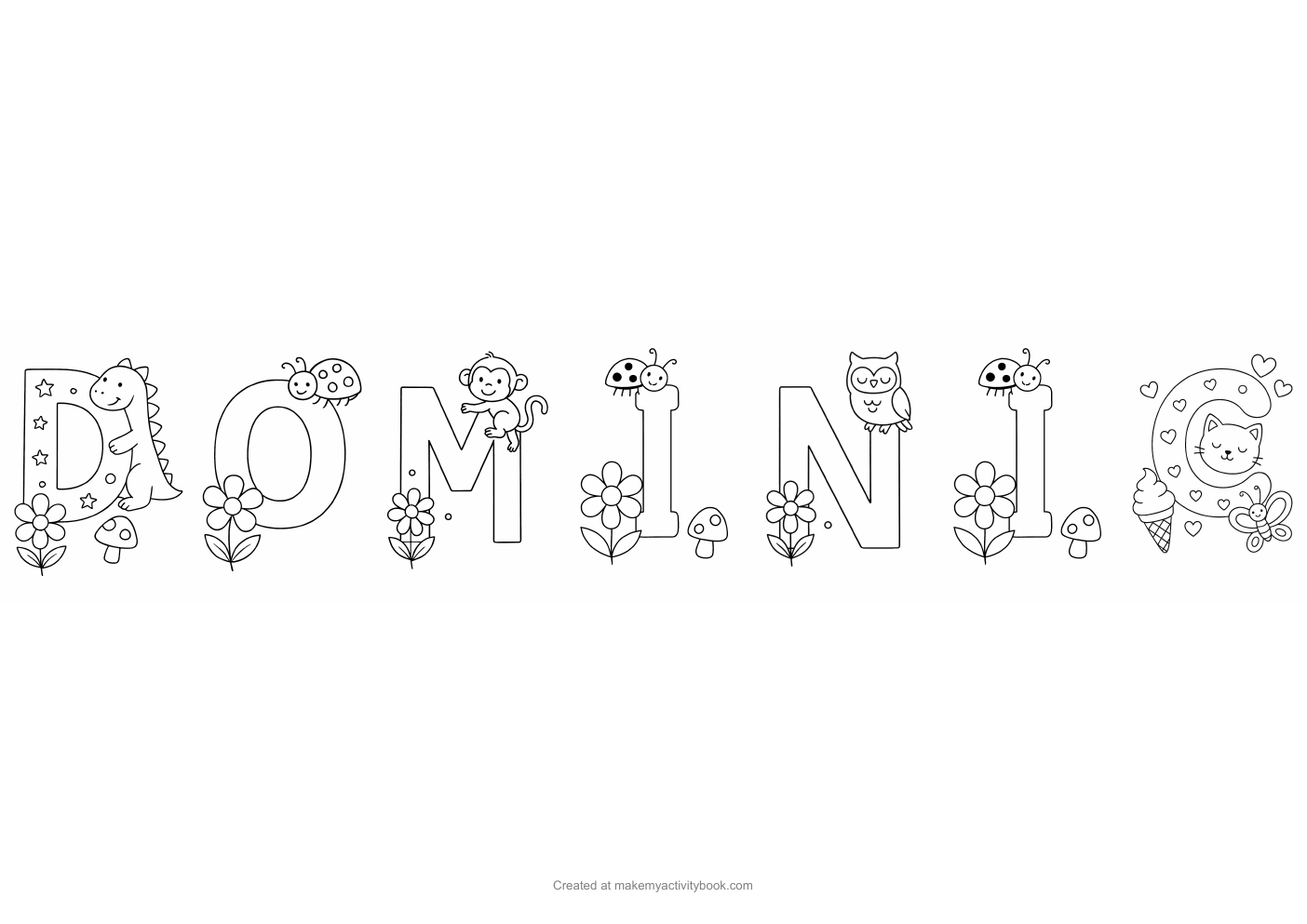 Dominic letters colouring sheet