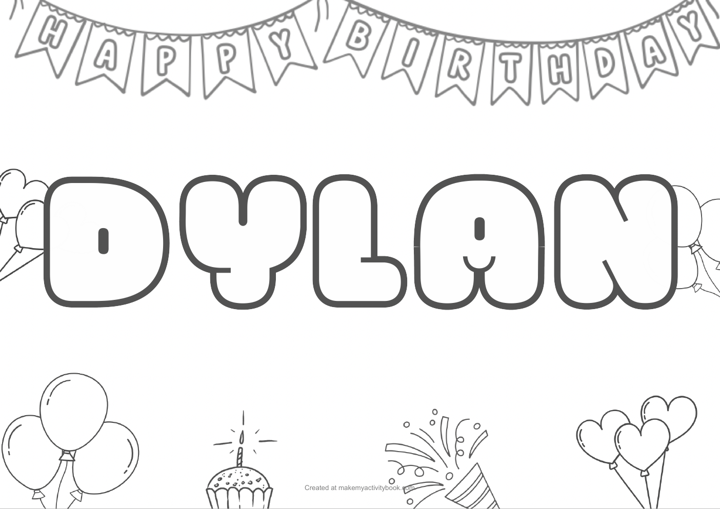Dylan birthday colouring sheet