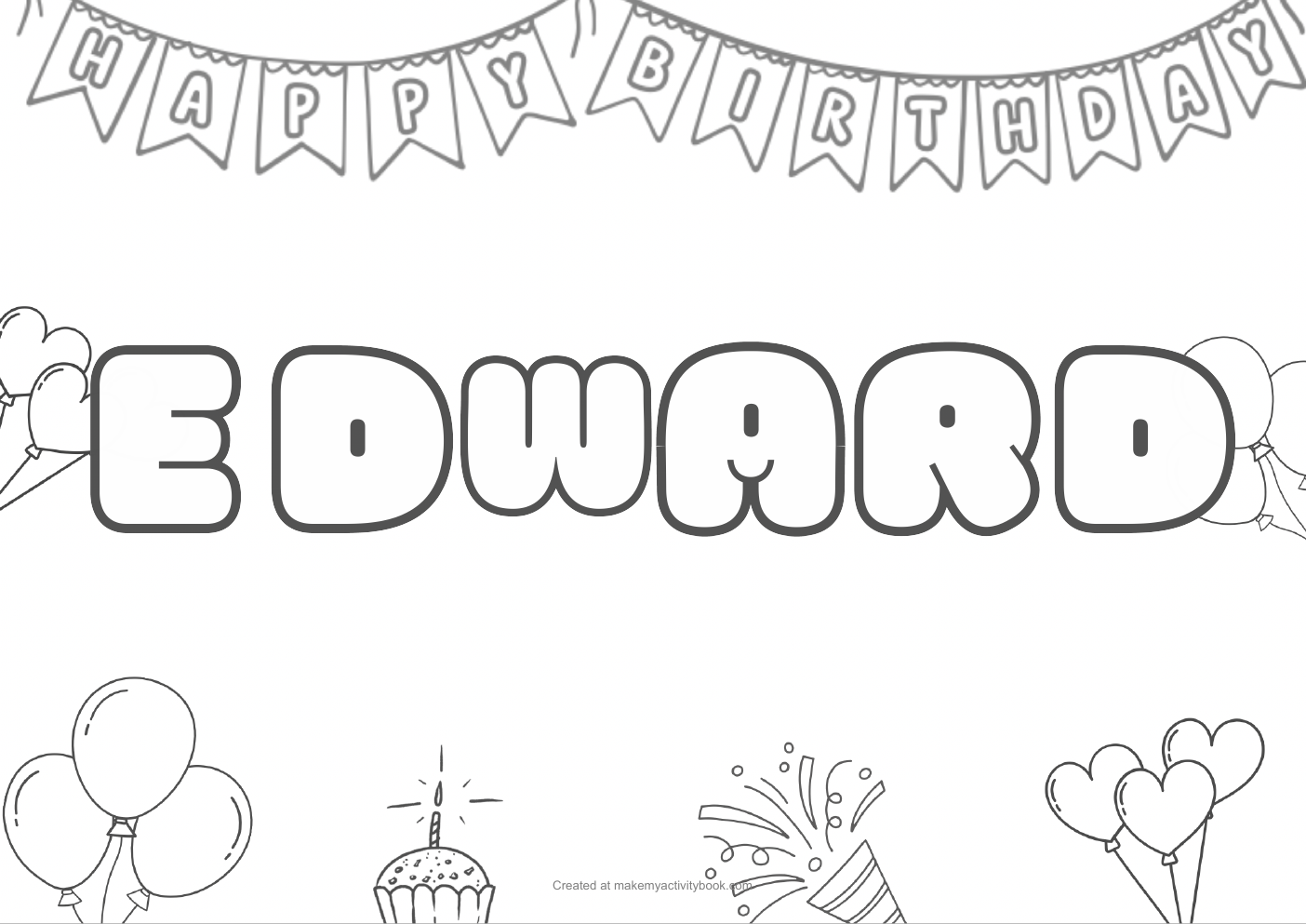 Edward birthday colouring sheet