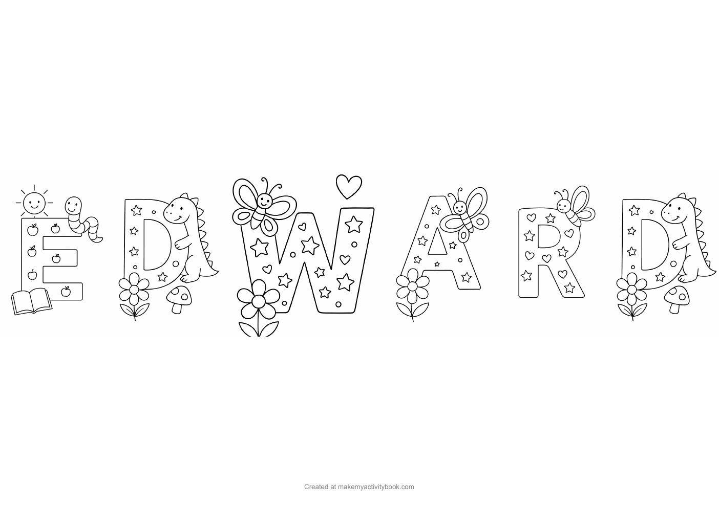 Edward letters colouring sheet