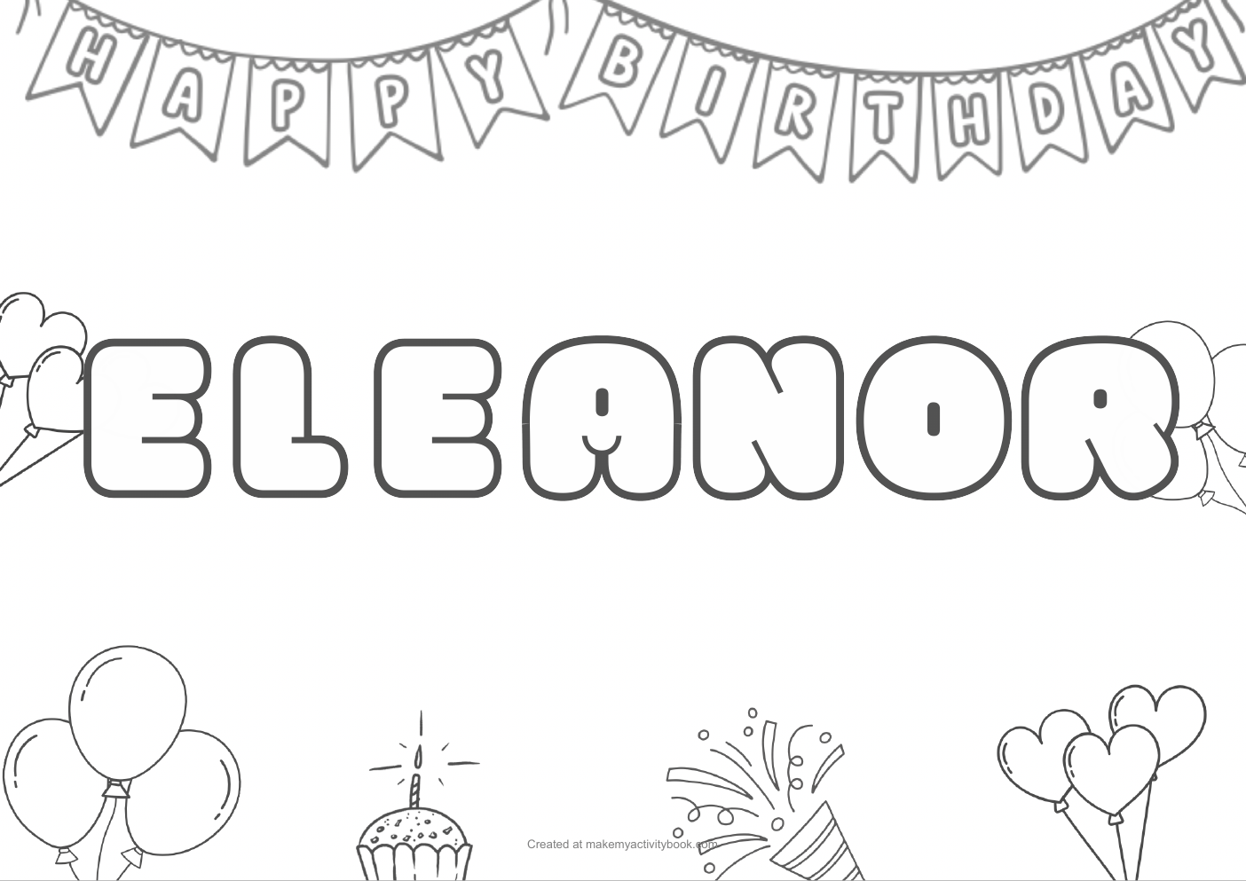 Eleanor birthday colouring sheet