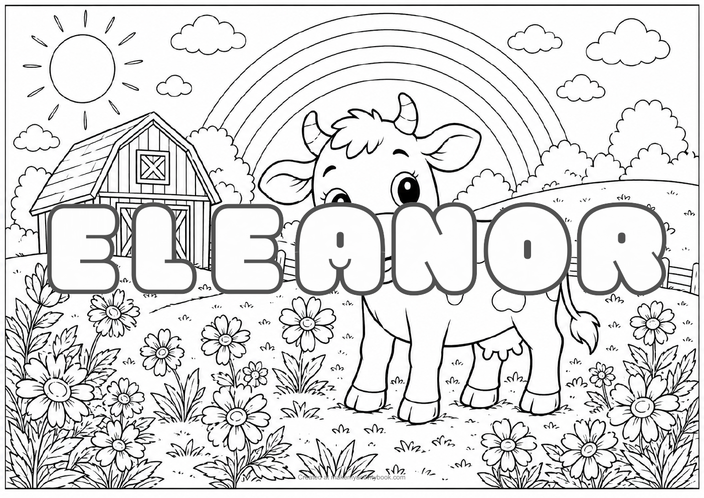 Eleanor farm colouring sheet