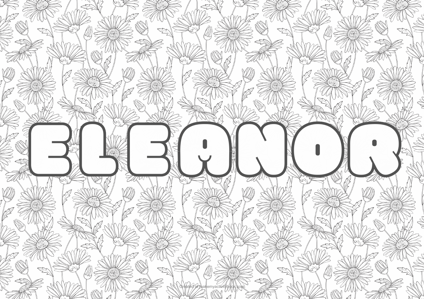 Eleanor flowers colouring sheet