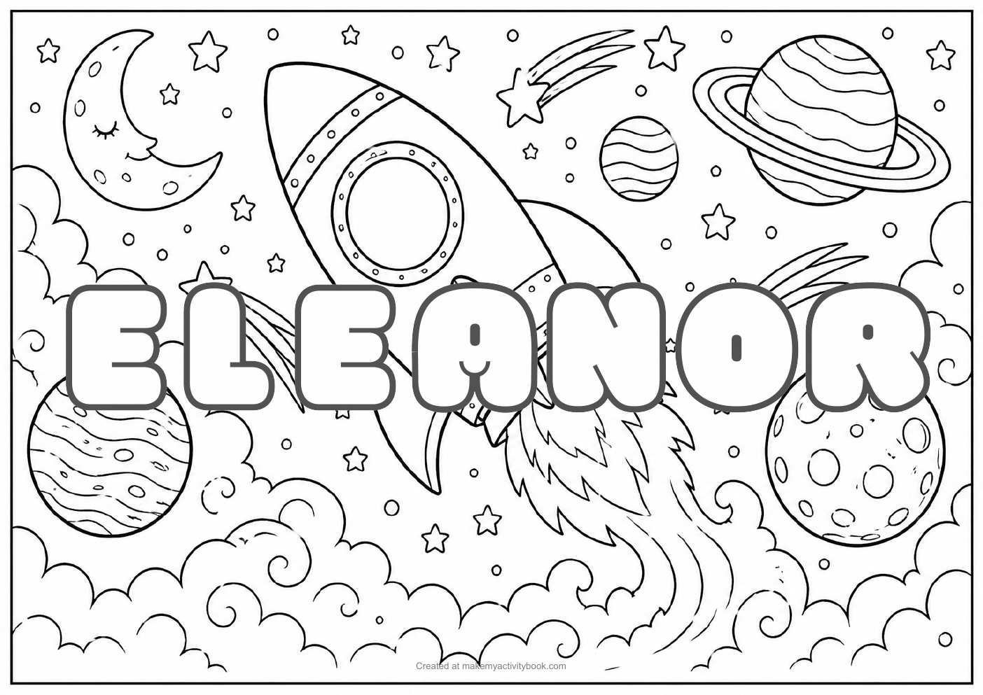 Eleanor space colouring sheet
