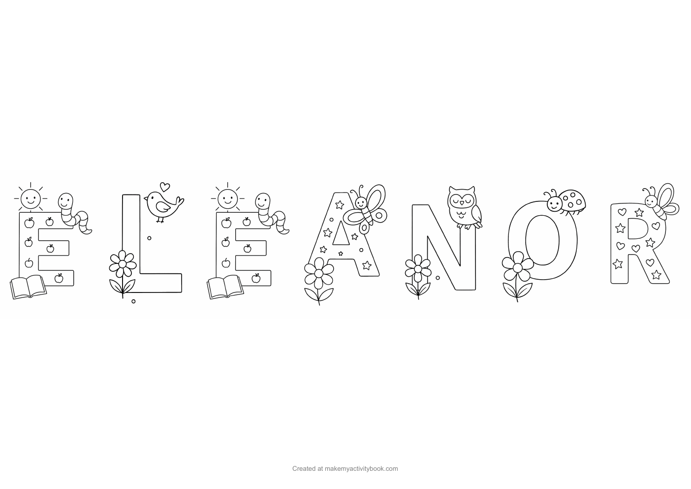 Eleanor letters colouring sheet