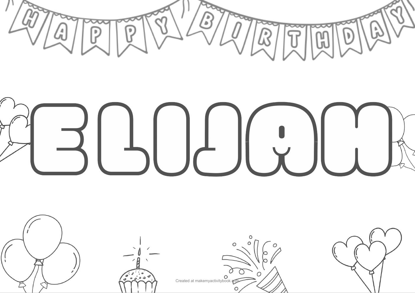 Elijah birthday colouring sheet