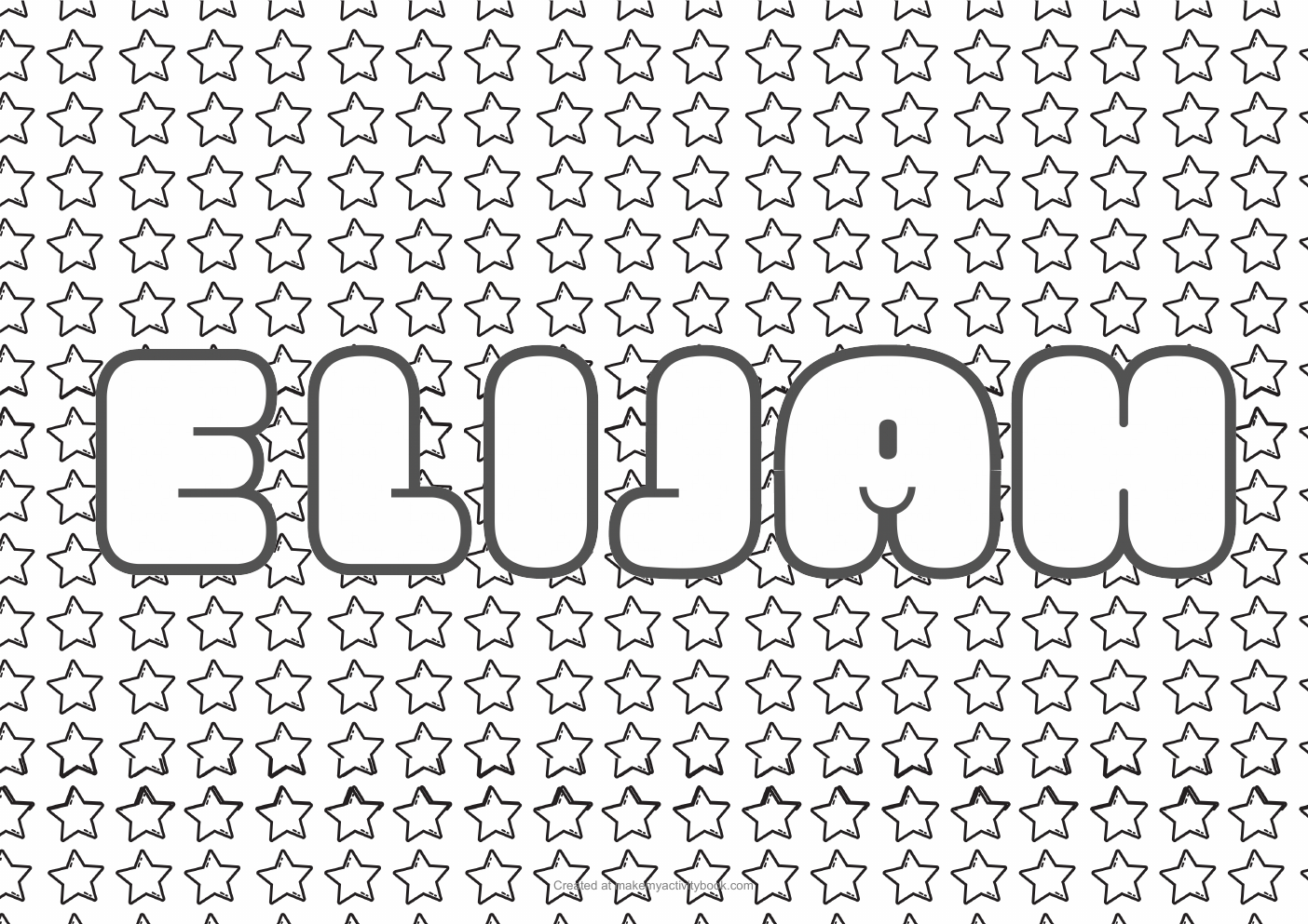 Elijah stars colouring sheet