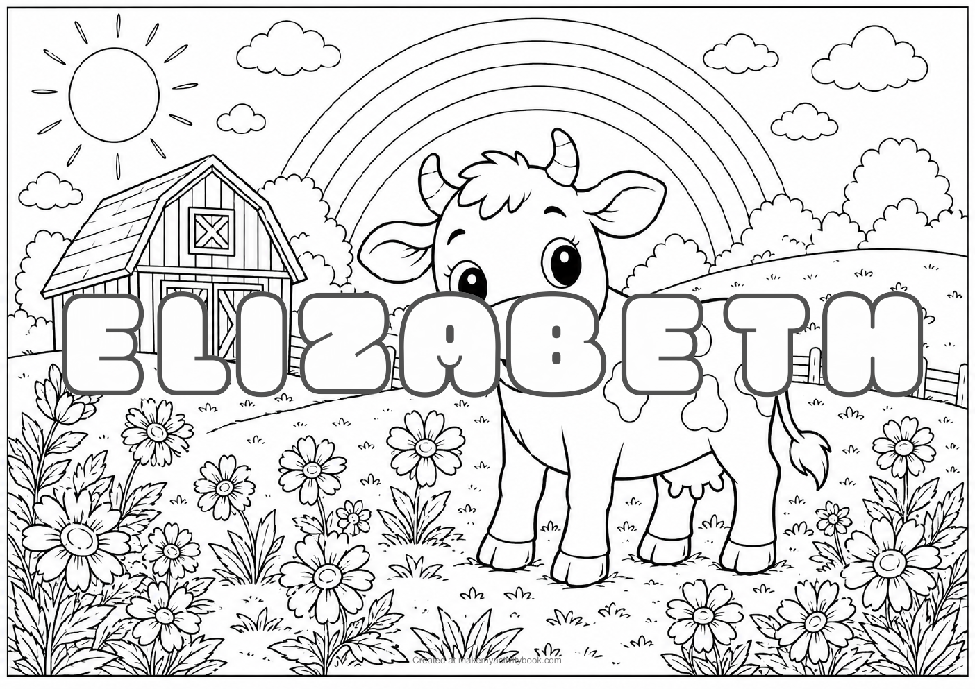 Elizabeth farm colouring sheet